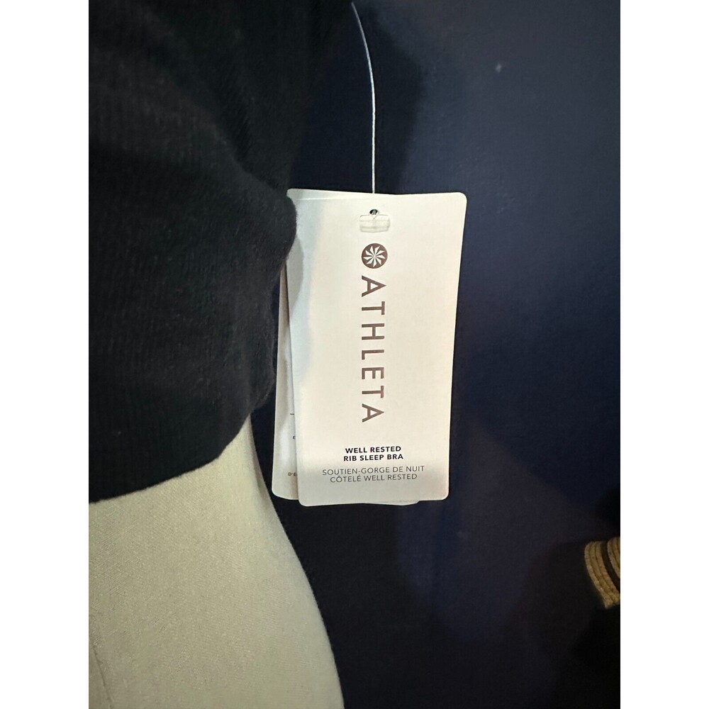 Athleta Well Rested Rib Sleep Bra Black Small - Picture 2 of 4